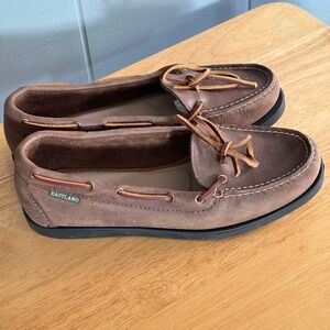 Eastland Yarmouth Camp Moc Boat Shoe Women 8 Brown Leather Preppy Coastal Chic